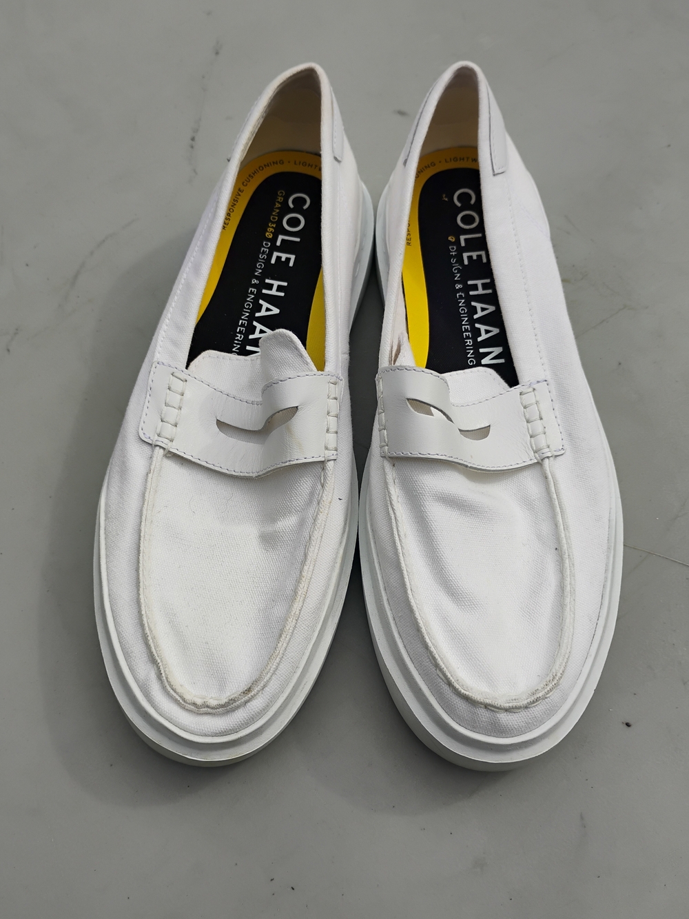Cole Haan Men's White Penny Loafers